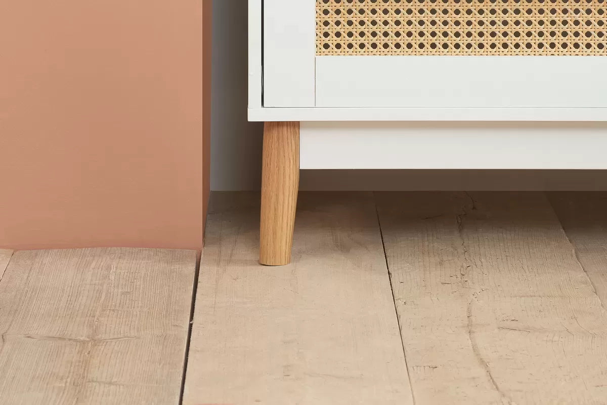 Croxley White 5 Drawer Rattan Chest