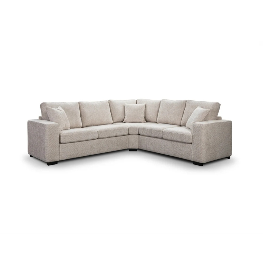 Camila Cream Enzo Fabric Sofa Bed - Corner 5 Seater