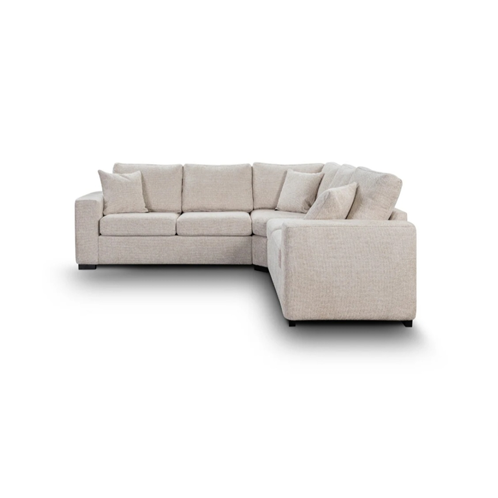 Camila Cream Enzo Fabric Sofa Bed - Corner 5 Seater