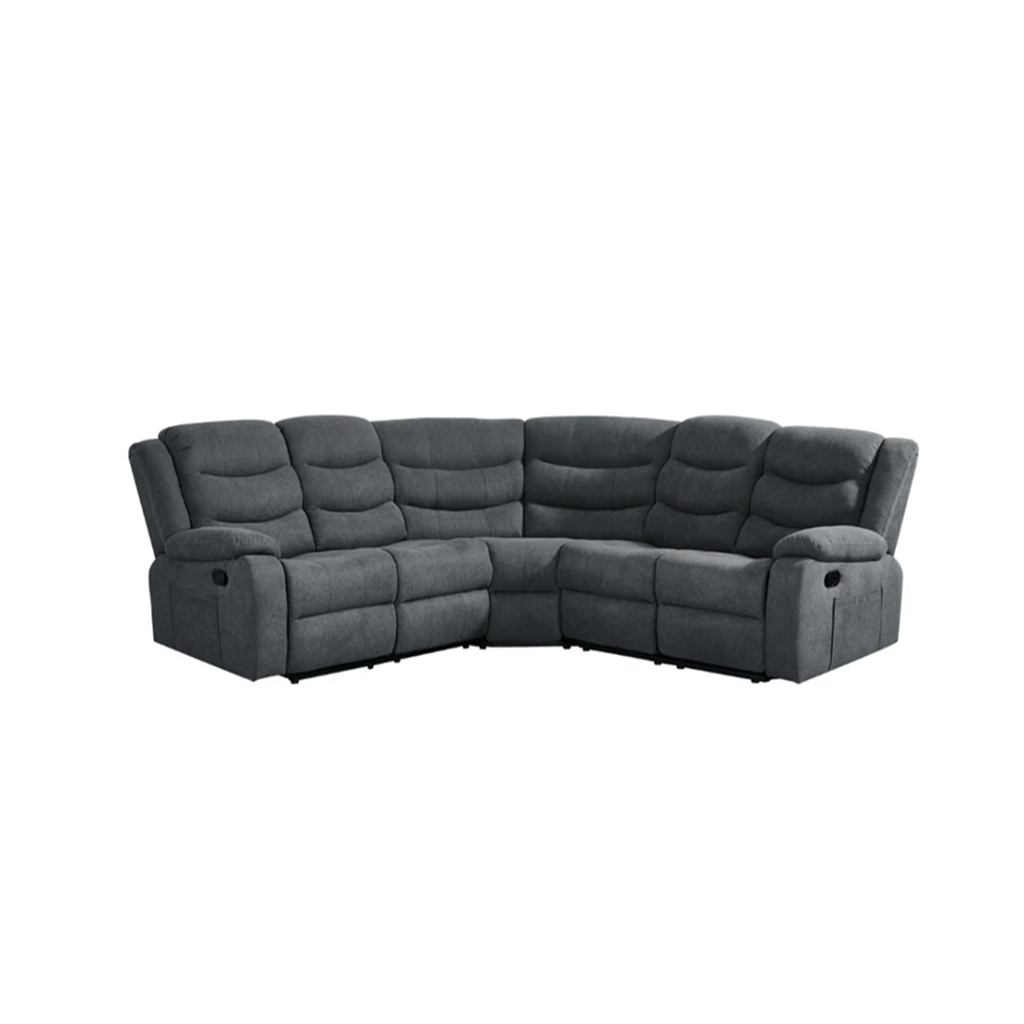 Selina Grey Fabric Manuel Recliner 5 Seater Corner Sofa