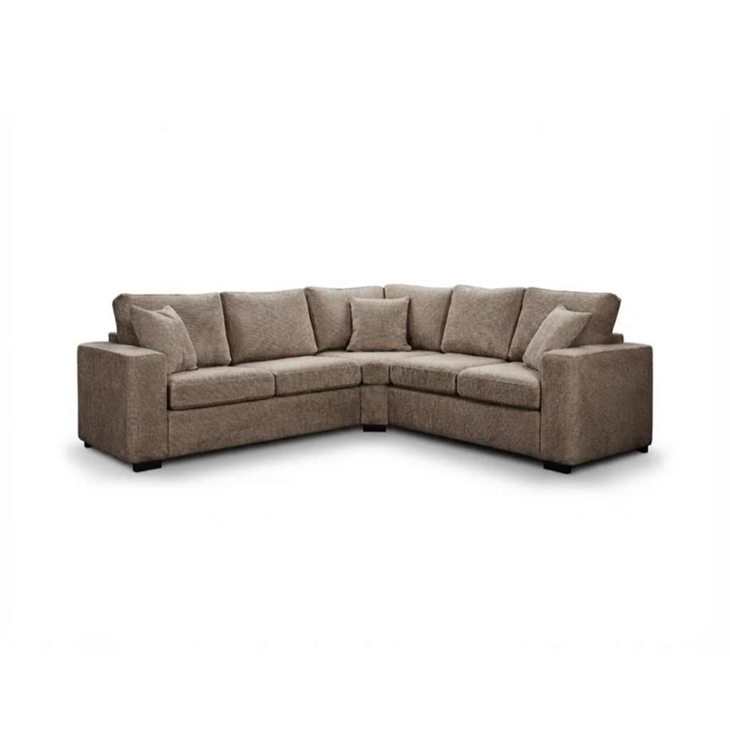 Camila Dark Truffle Enzo Fabric Sofa Bed - Corner 5 Seater