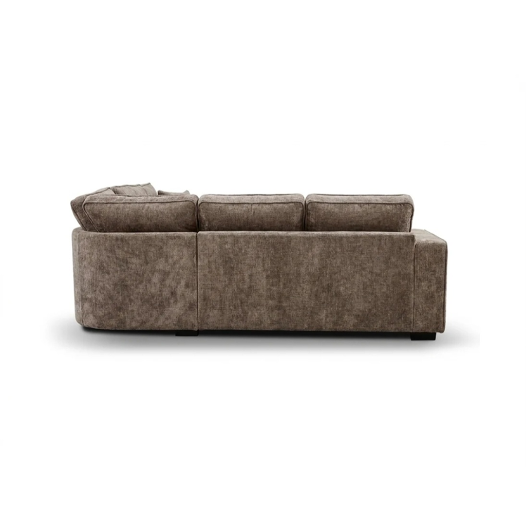 Camila Dark Truffle Enzo Fabric Sofa Bed - Corner 5 Seater