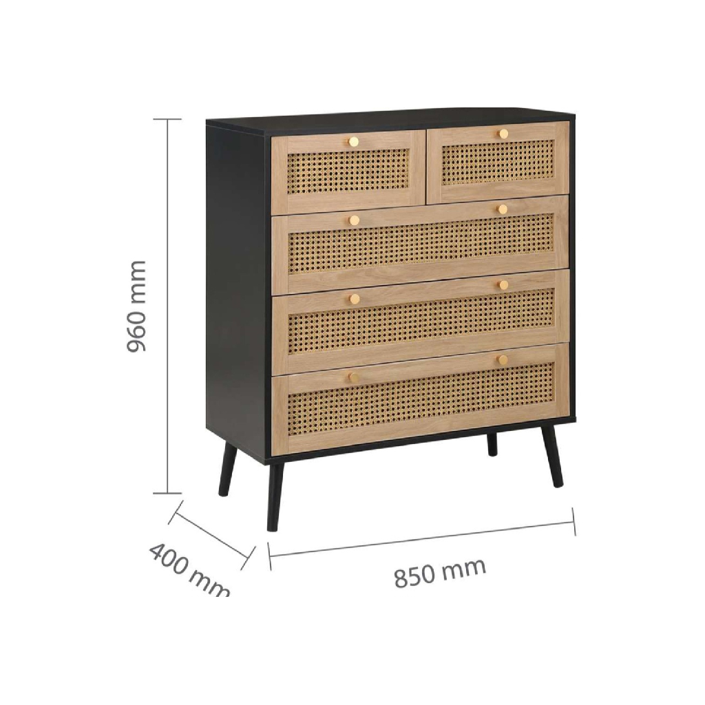 Cresswell 4 Piece Rattan Bedroom Furniture Set