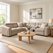Cubbington Modular Cream Enzo Fabric with Console Corner Sofa