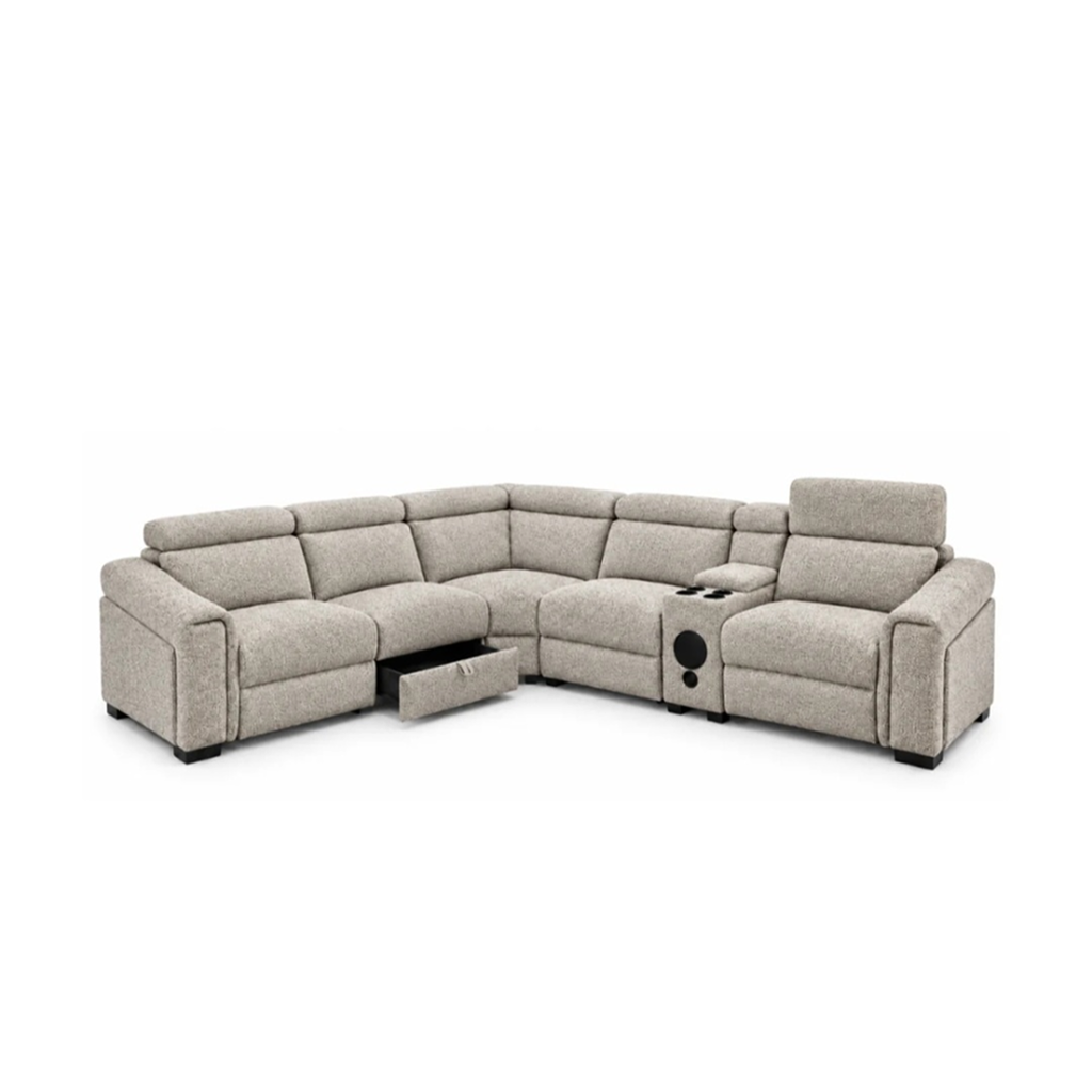 Cubbington Modular Cream Enzo Fabric with Console Corner Sofa
