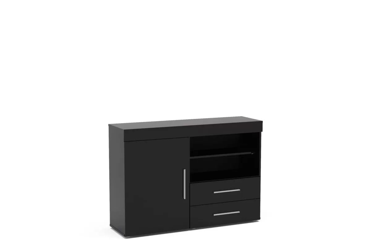 Edgeware Black 1 Door 2 Drawer Sideboard