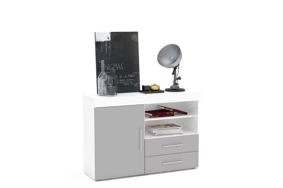 Edgeware White & Grey 1 Door 2 Drawer Sideboard