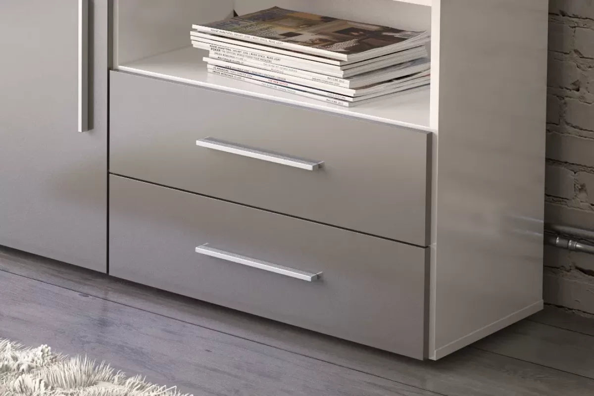 Edgeware White & Grey 1 Door 2 Drawer Sideboard