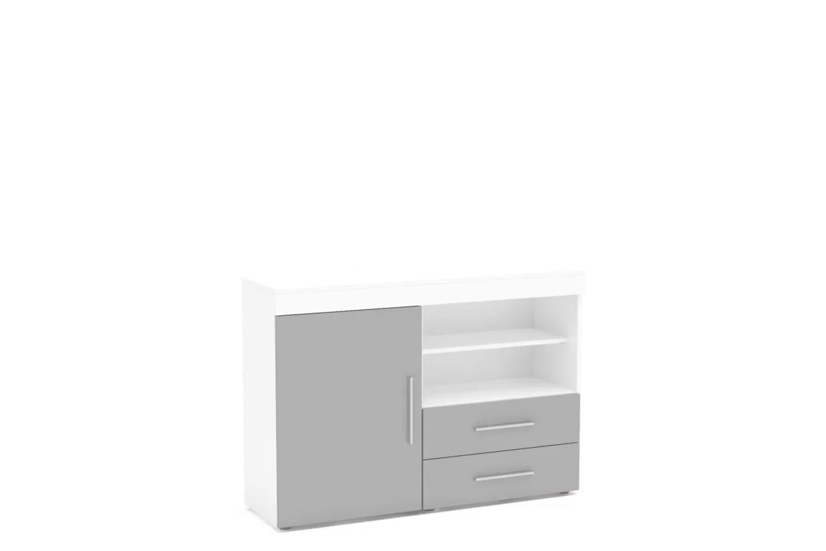 Edgeware White & Grey 1 Door 2 Drawer Sideboard
