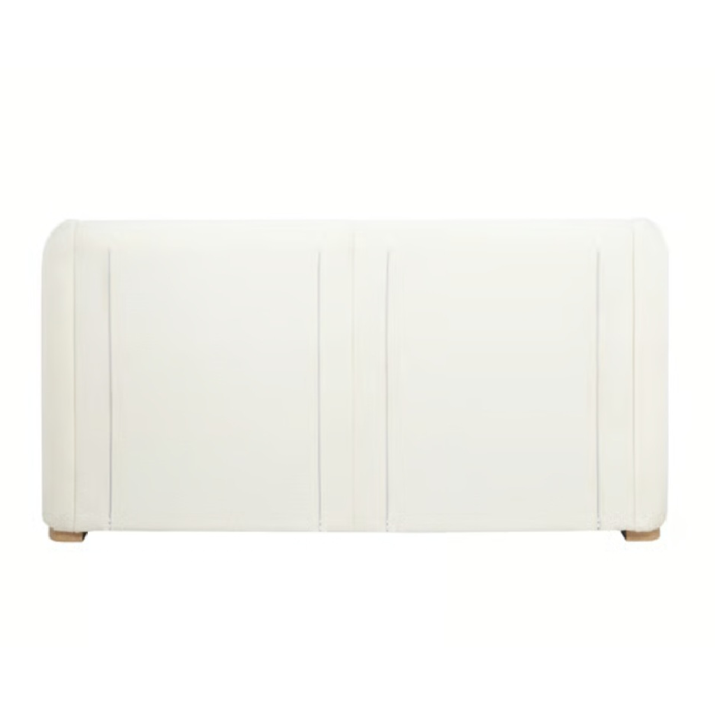 Eden White Boucle King Bed + Sleep Happy Heaven 1000 Pocket Sprung Coolgel King Mattress