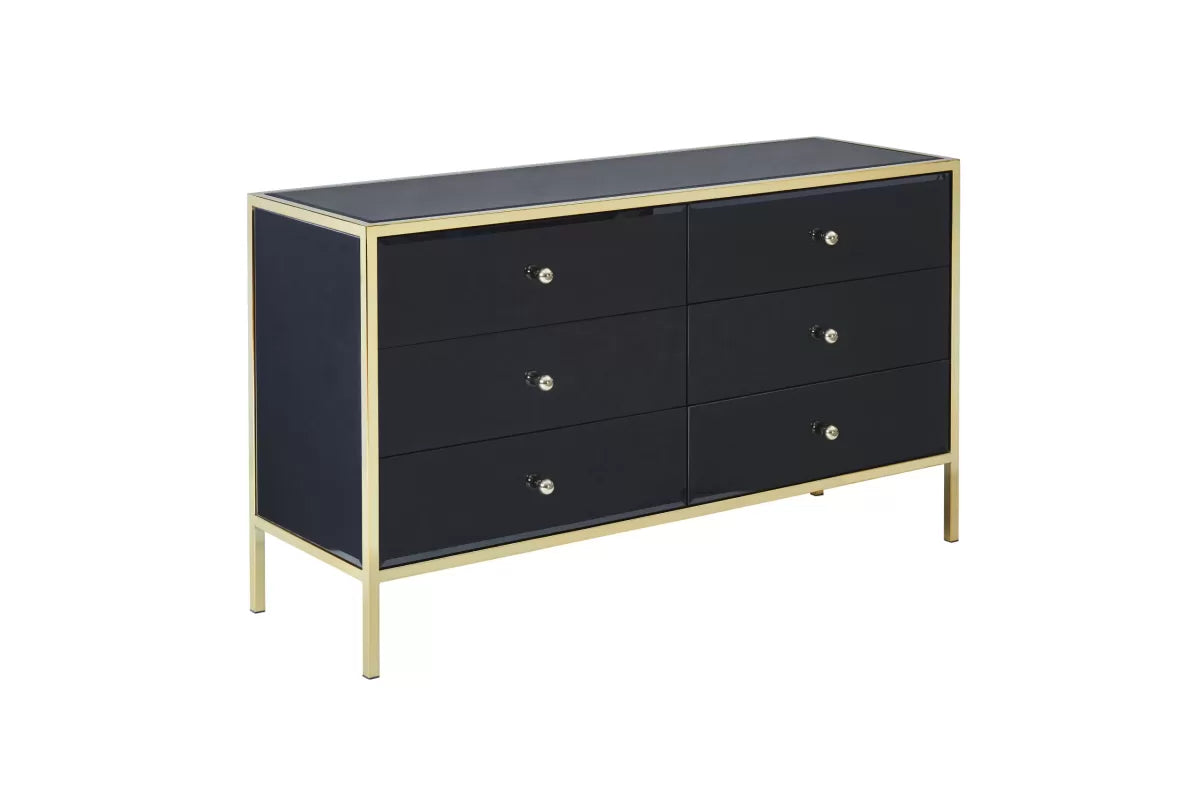Fenwick Black & Gold 4 Drawer Chest