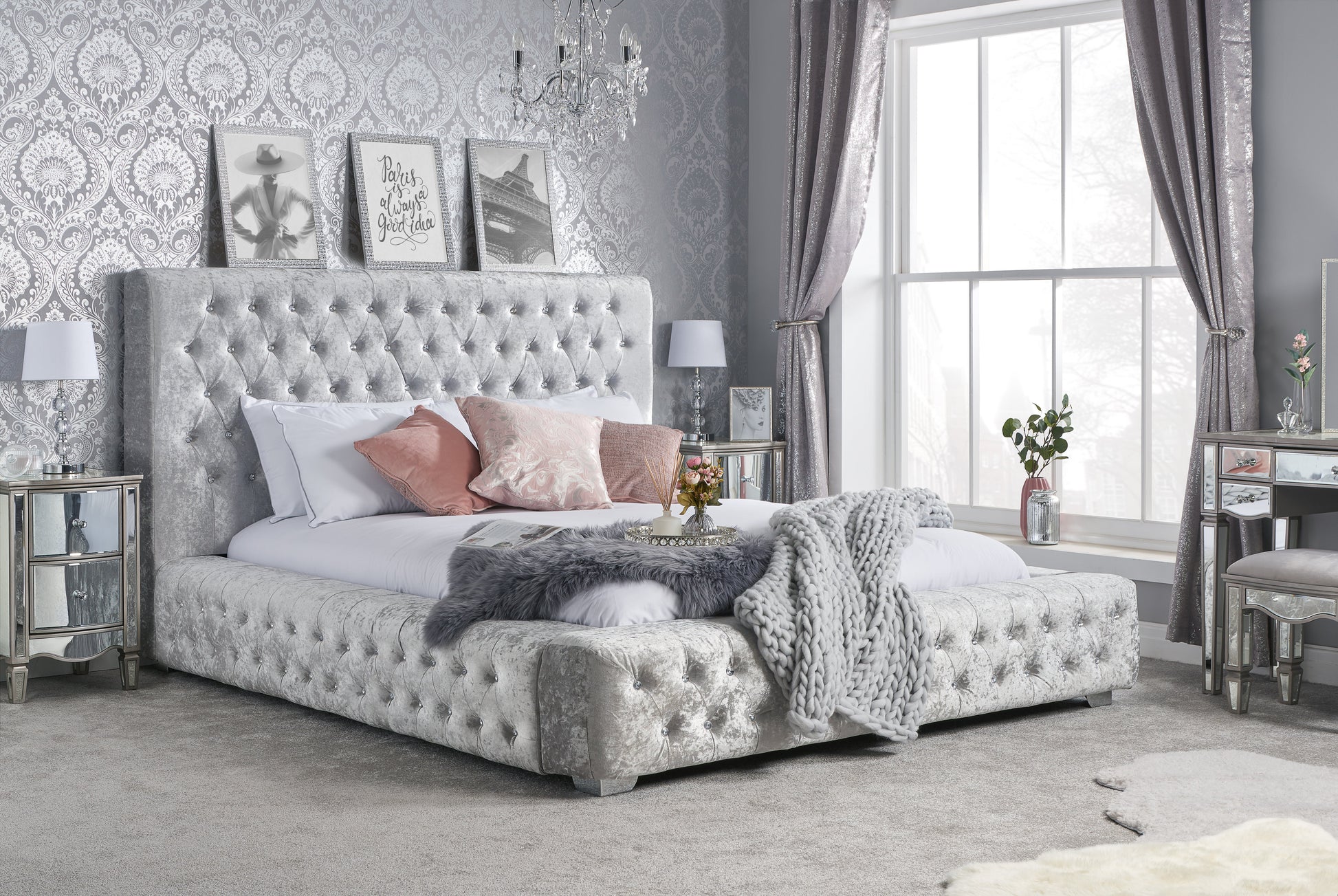 Grande Grey King Bed