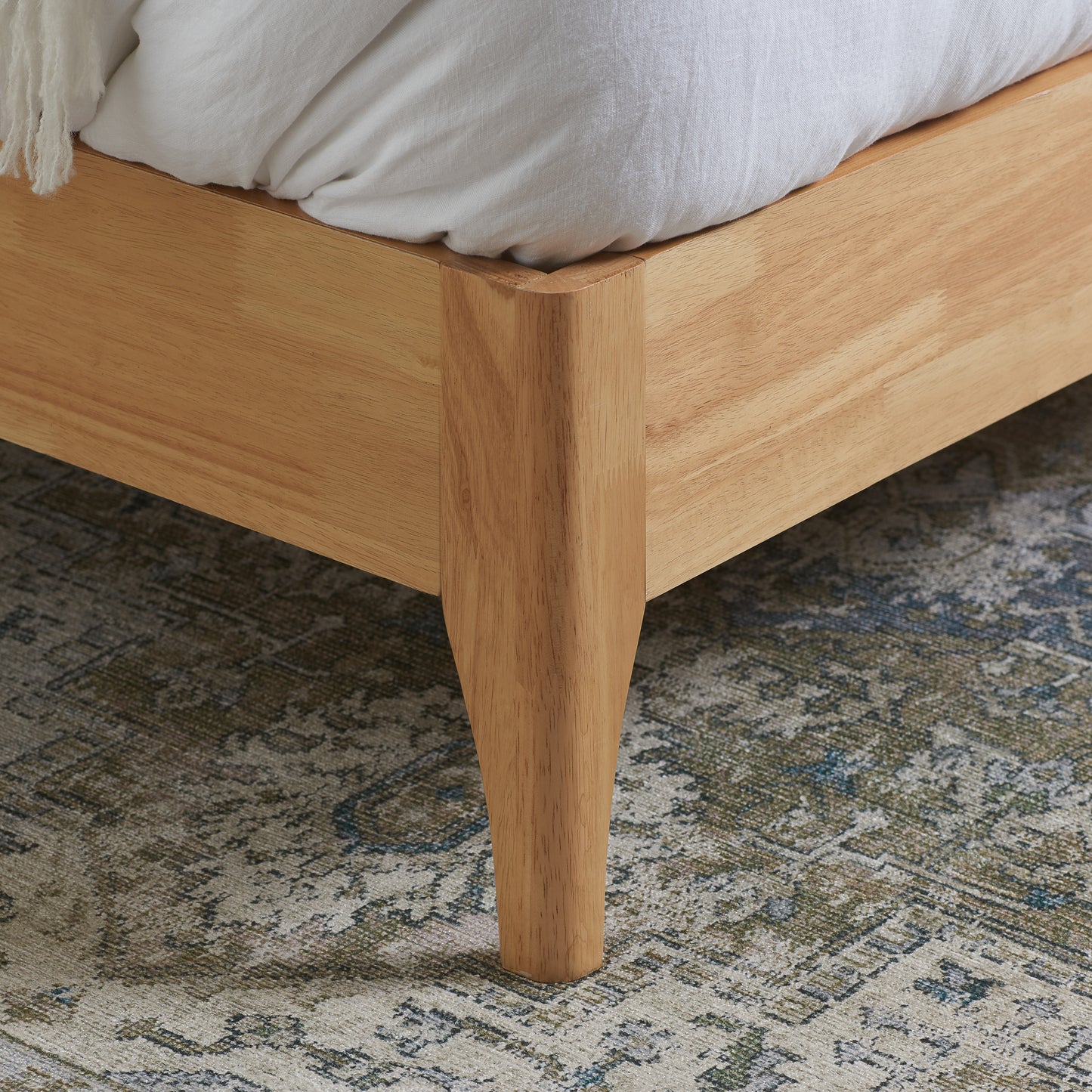Halfden White Boucle Double Bed + Heaven Double Mattress