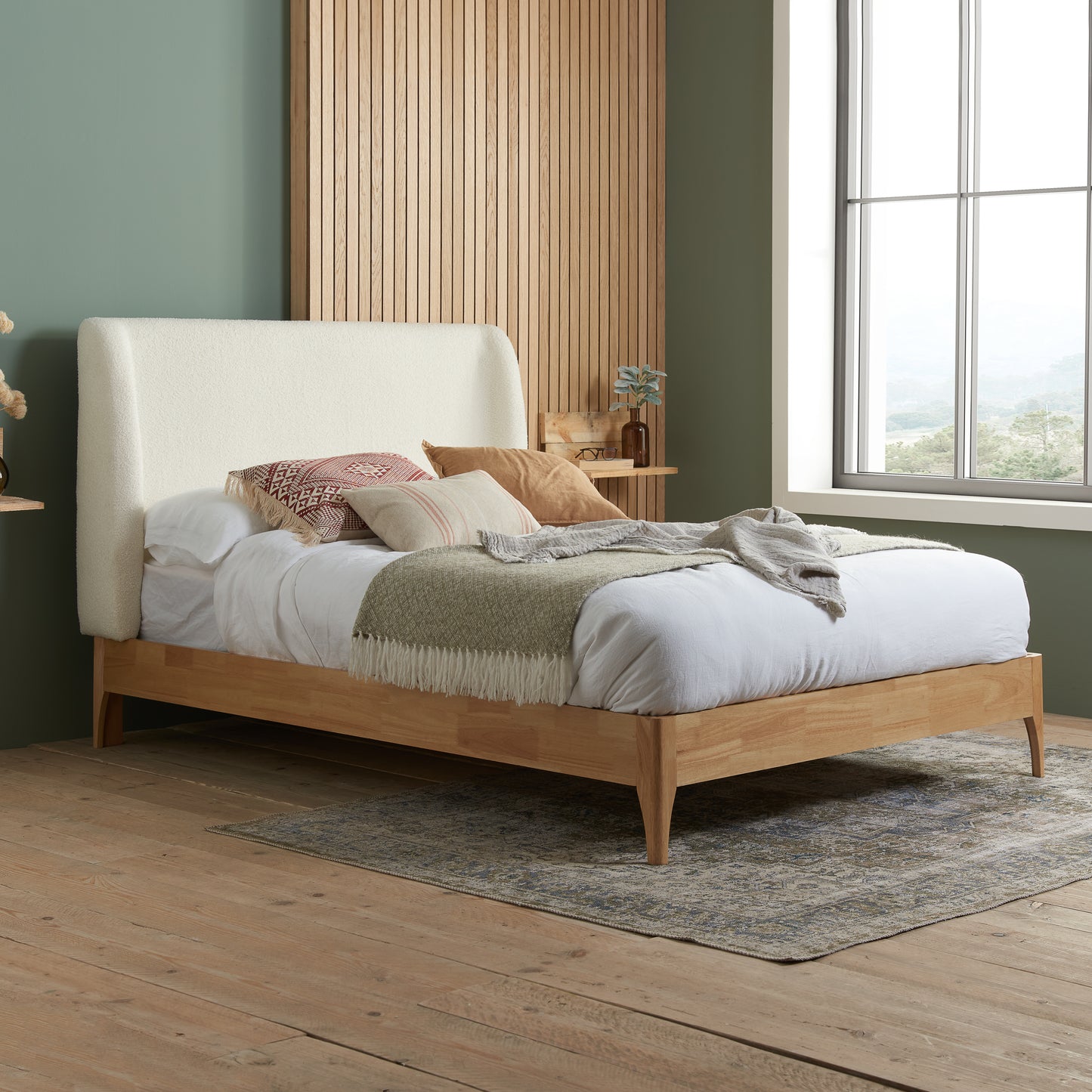 Halfden White Double Bed
