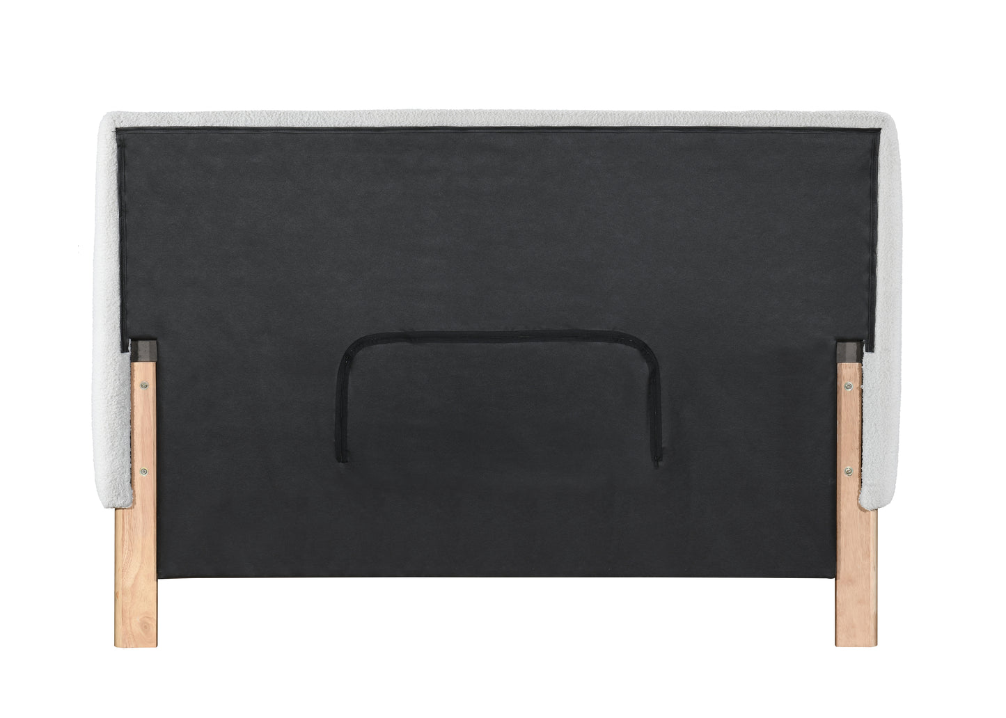 Halfden White Boucle Double Bed + Heaven Double Mattress