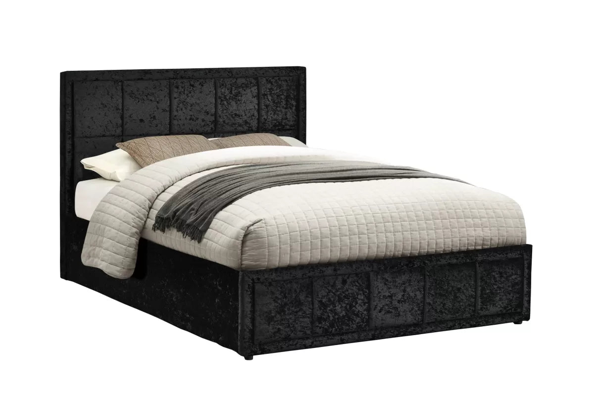 Hannover Black Crushed Velvet King Bed