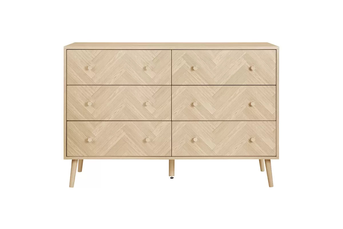 Herringford Oak 6 Drawer Chest
