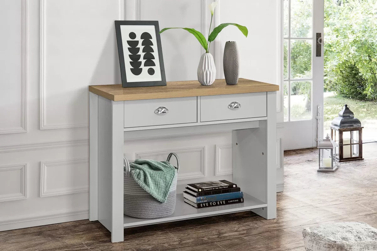 Highgate Grey & Oak 2 Drawer Console Table