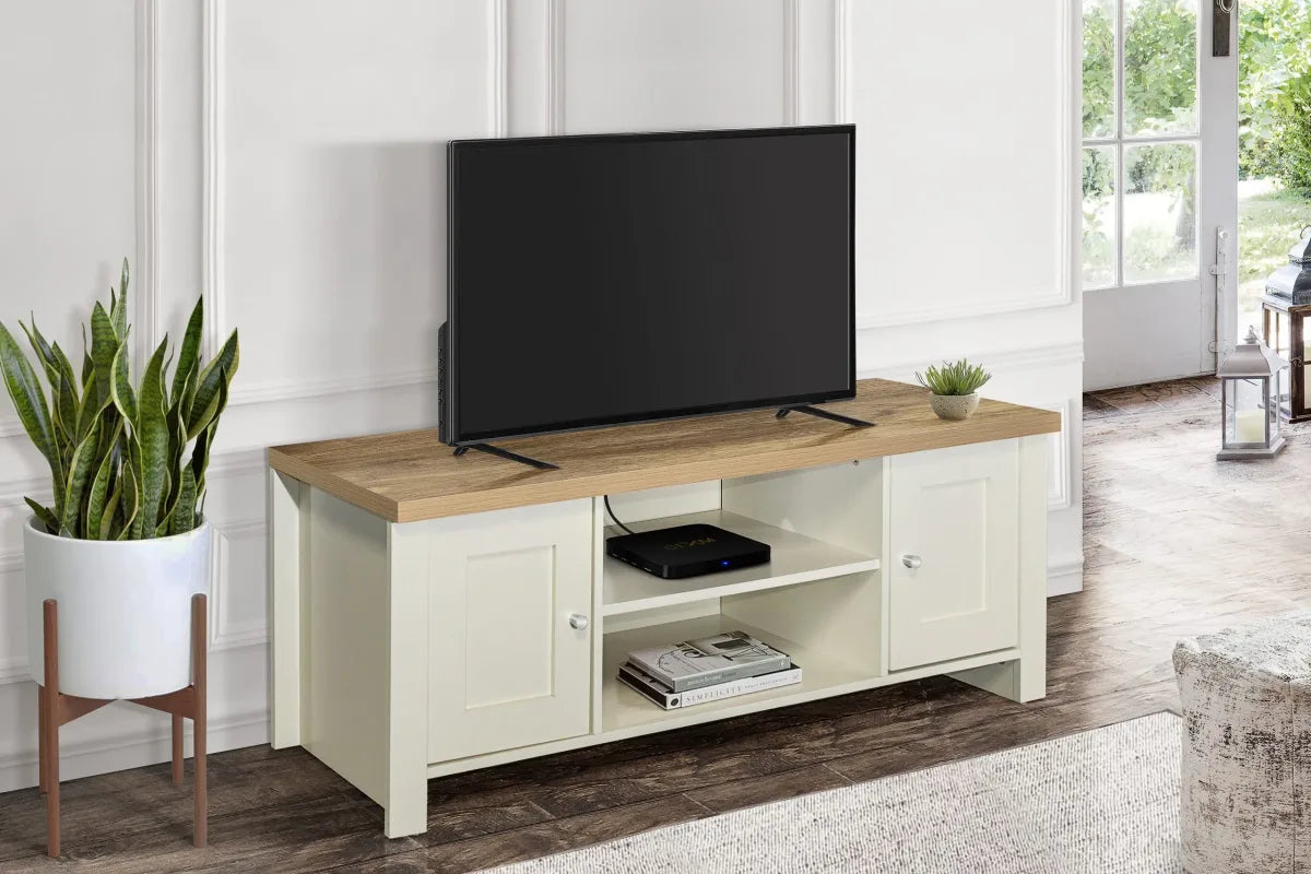 Highgate Cream & Oak Large TV Unit