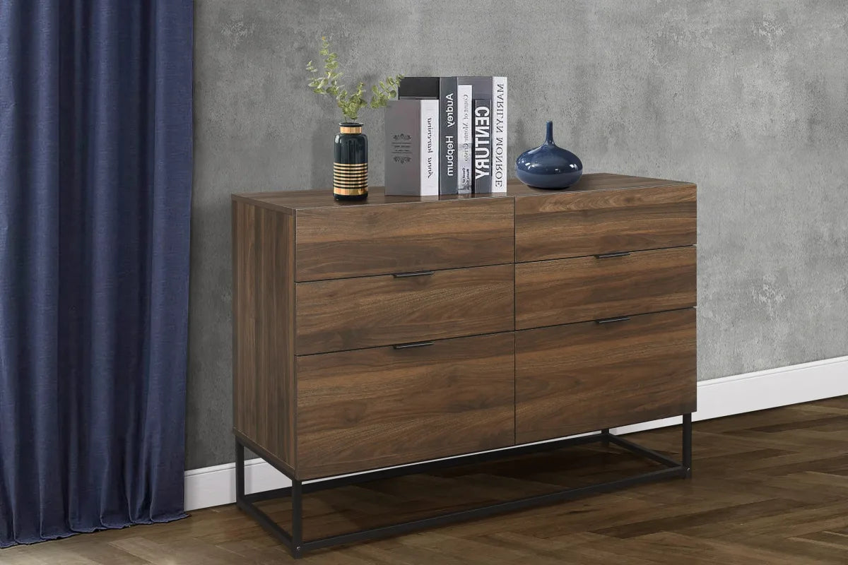 Houston Walnut 6 Drawer Chest