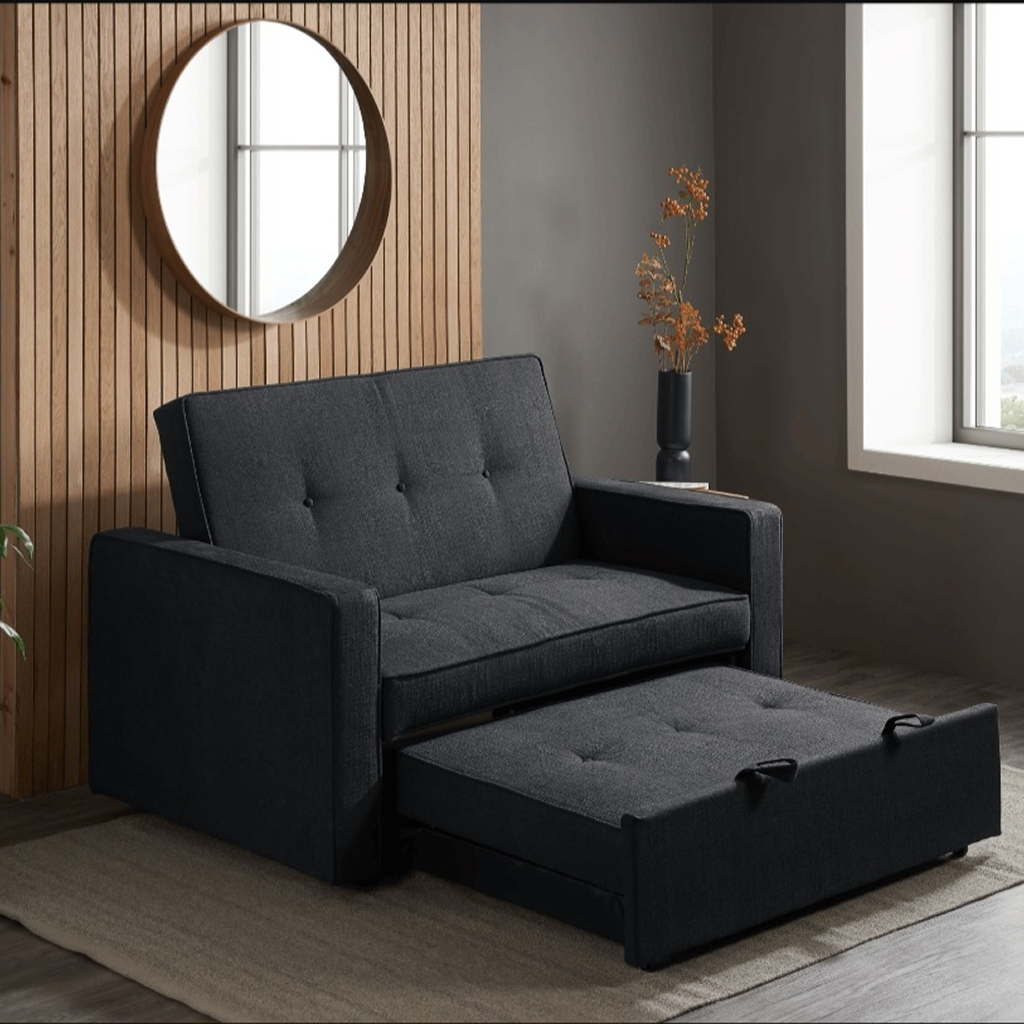 Hannah Charcoal Grey Fabric Sofa Bed