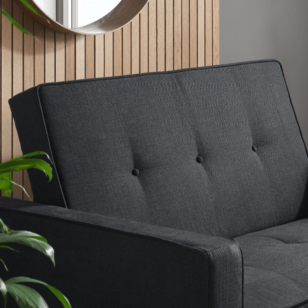 Hannah Charcoal Grey Fabric Sofa Bed