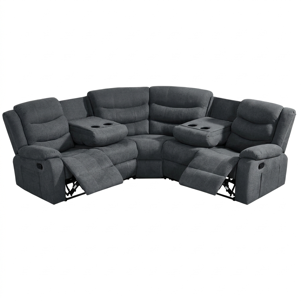Harrogate Grey Fabric Recliner Corner Sofa