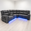 Helena Grey Micro Fabric Electric Recliner Corner Sofa