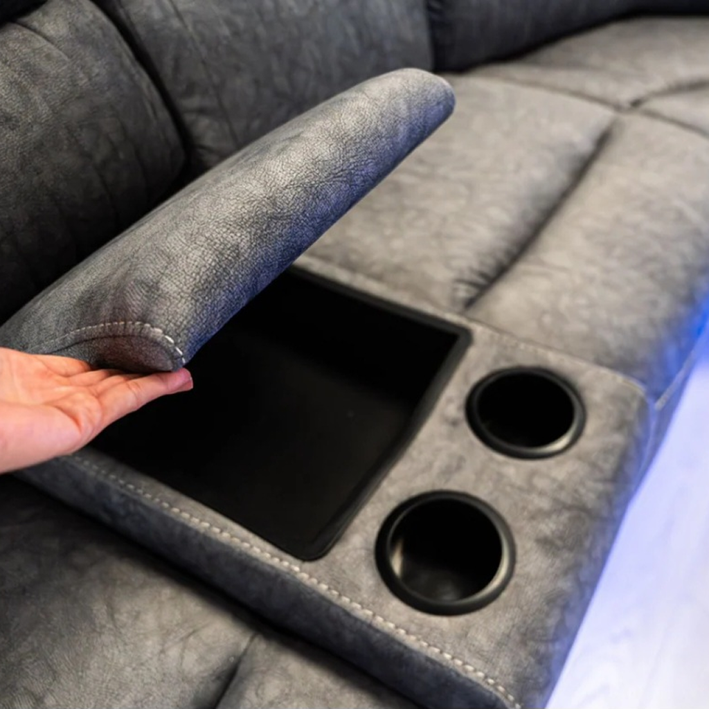 Helena Grey Micro Fabric Electric Recliner Corner Sofa