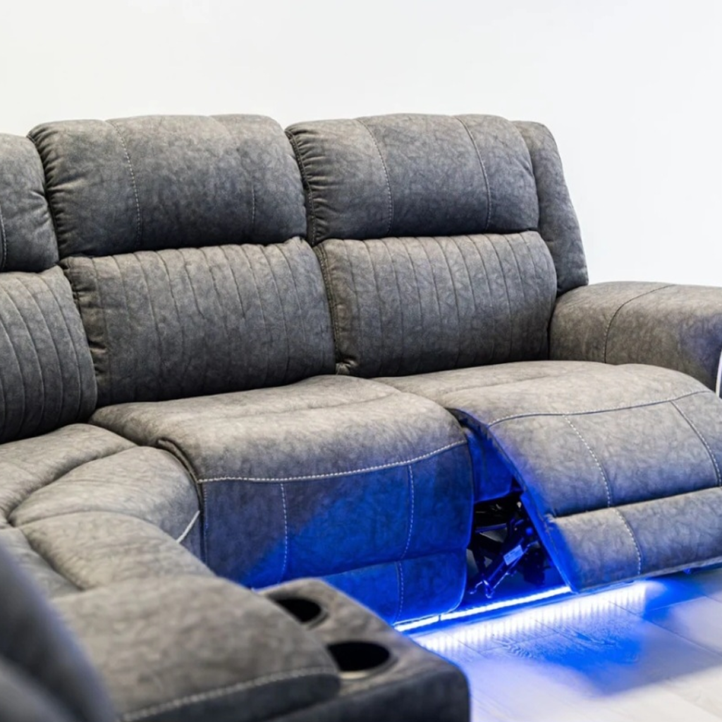 Helena Grey Micro Fabric Electric Recliner Corner Sofa