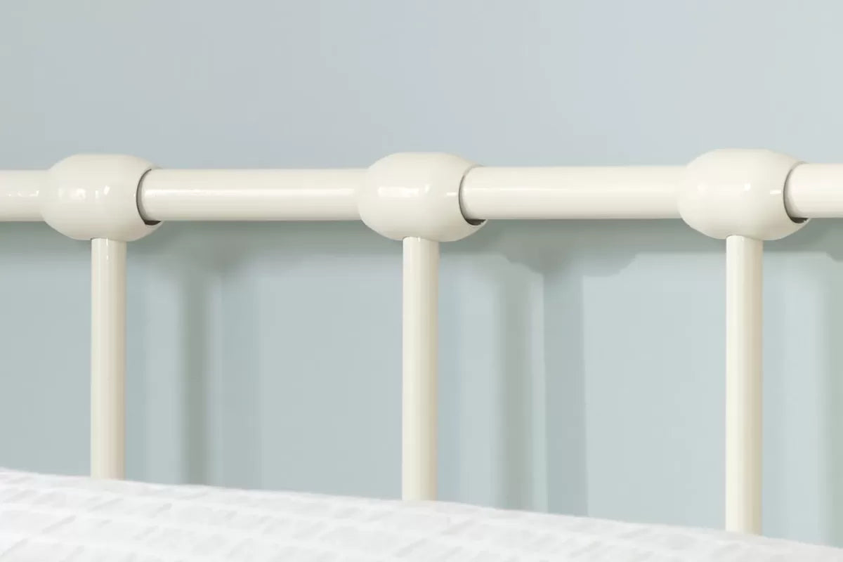 Jessica Single Cream Metal Bed + Single Comfort Mattress