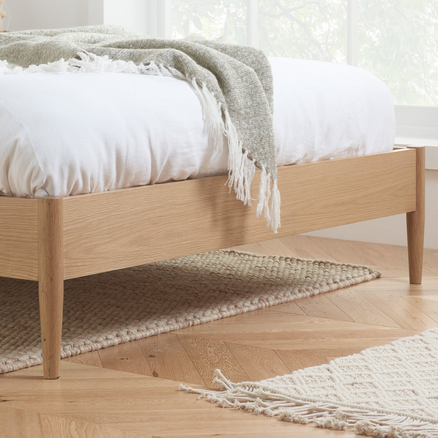 Jesper Scandi Oak King Bed + Bliss King Mattress