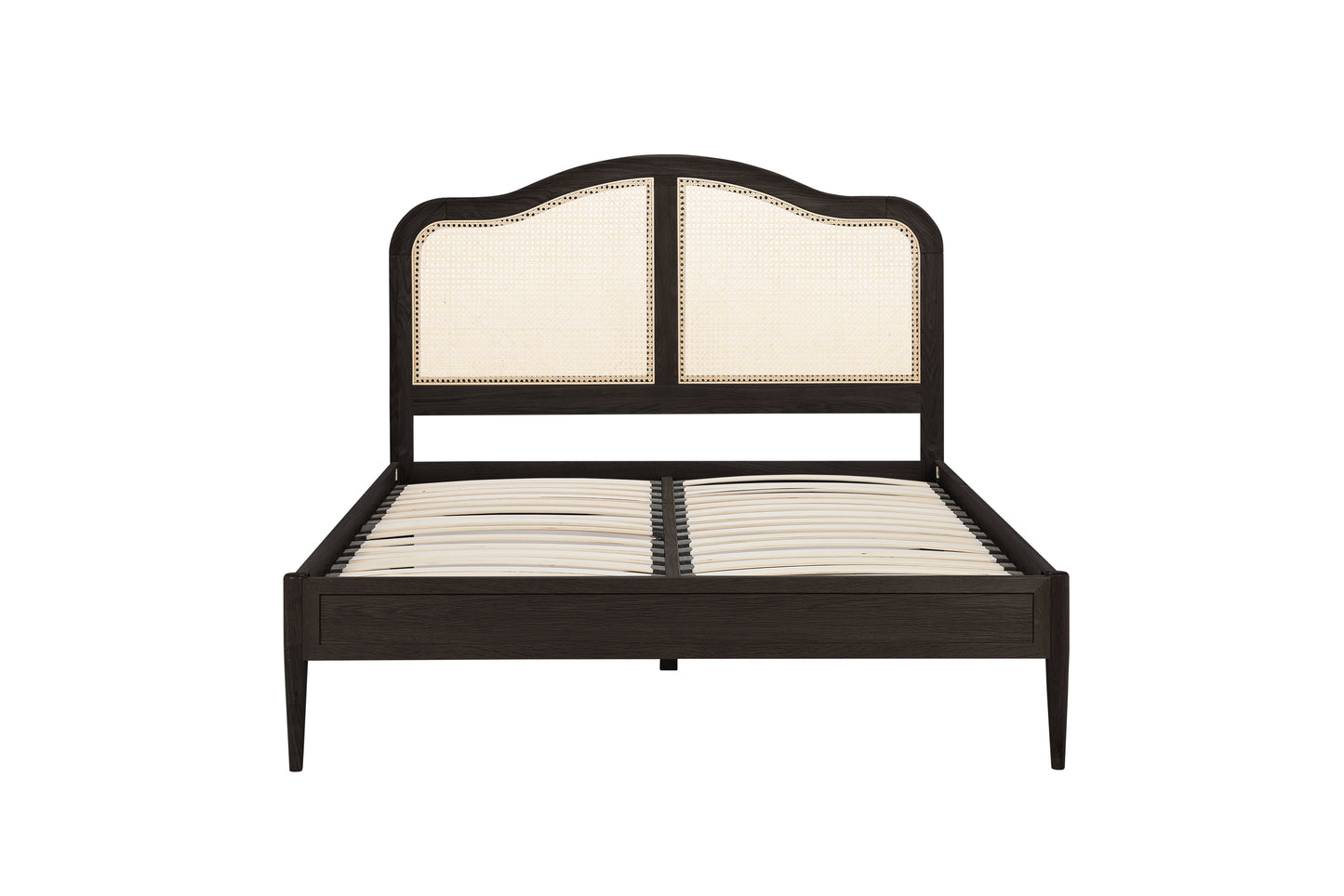 Leonie Black Rattan Super King Bed + Super King Heaven Mattress
