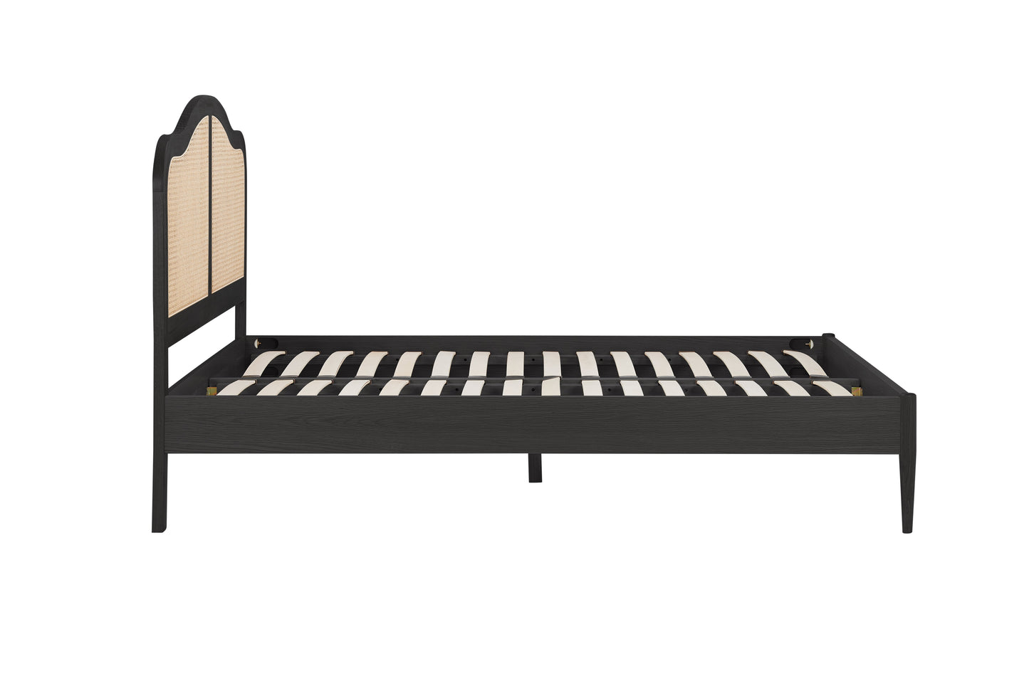 Leonie Black Rattan Super King Bed + Super King Heaven Mattress