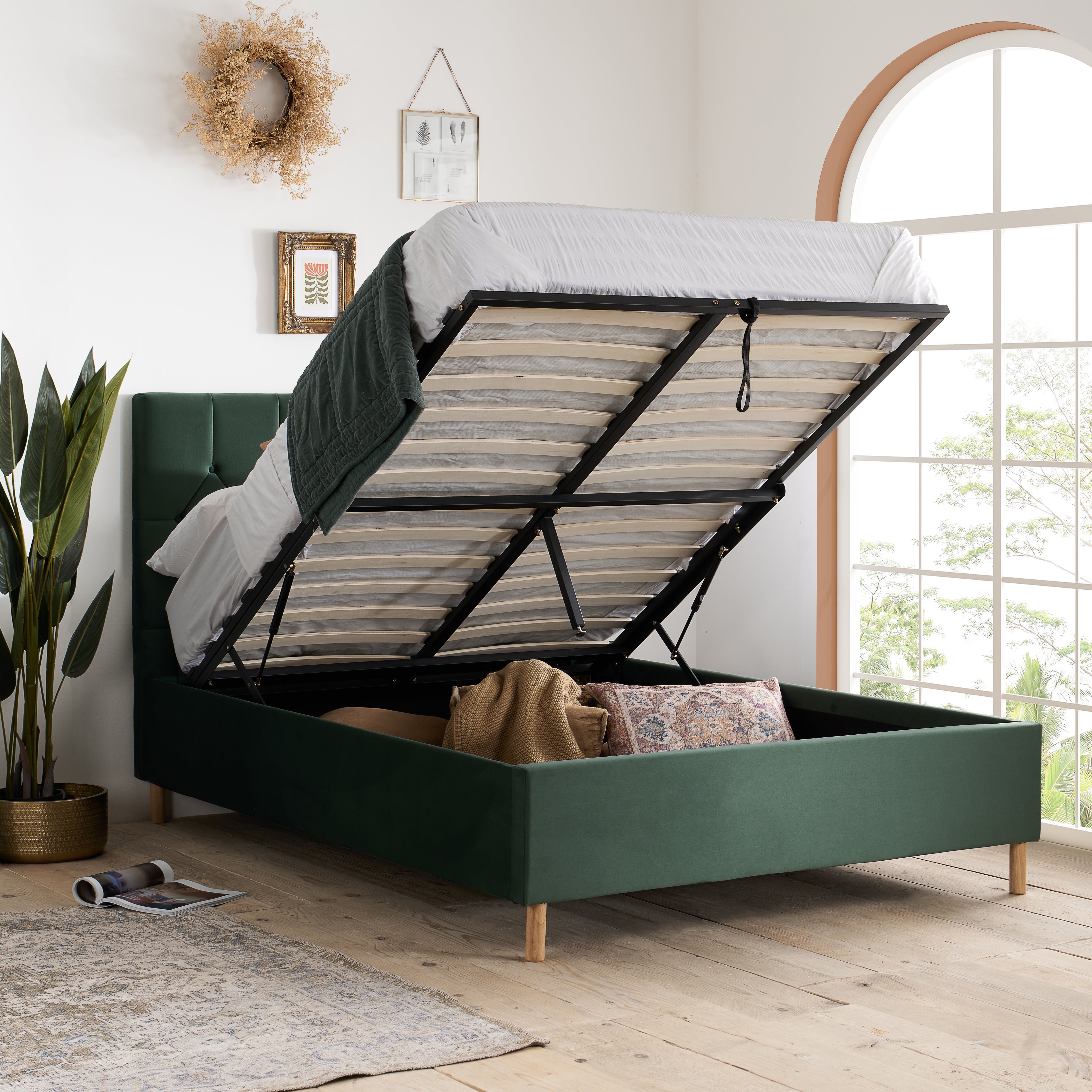 Loxley Green King Ottoman Bed
