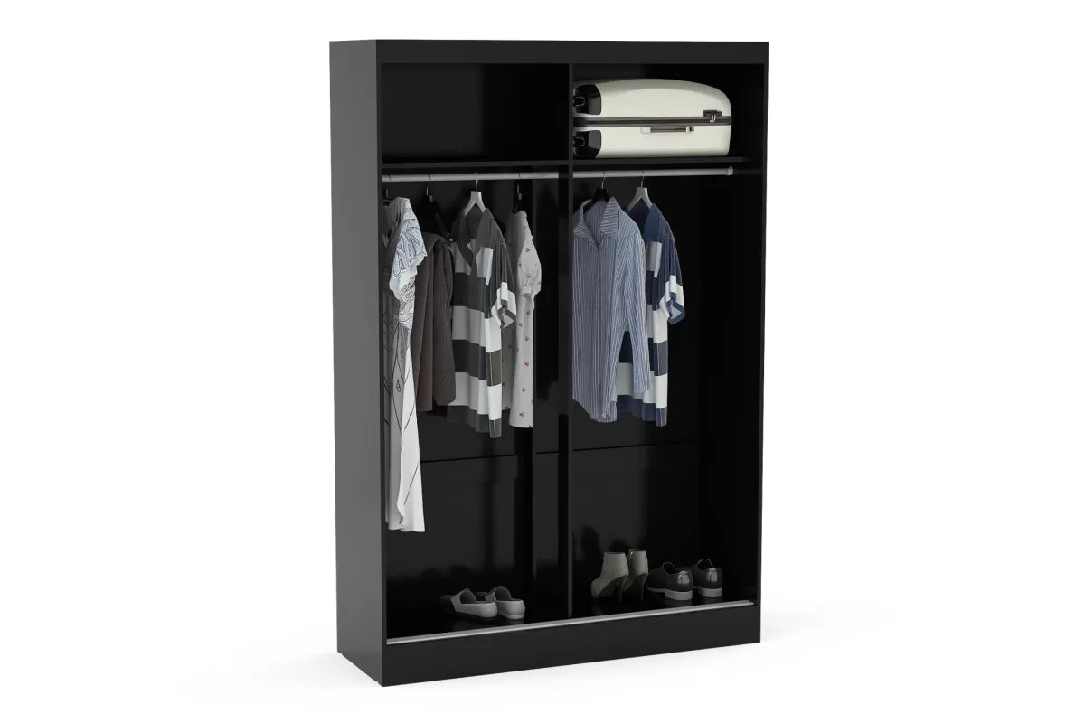 Lynx Black 2 Door Sliding Robe with Mirro