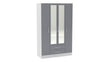 Lynx White & Grey 4 Door 2 Drawer Robe with Mirror