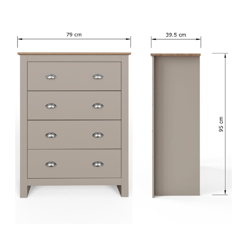 Launceston Grey 4 Piece Bedroom Furniture Set