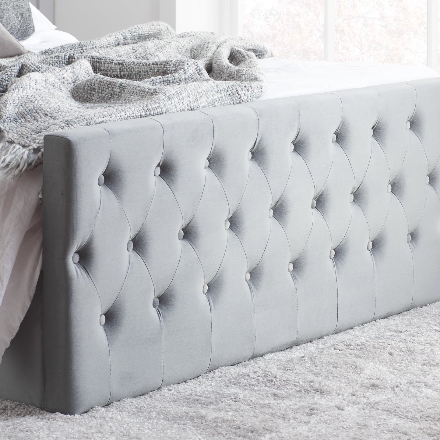 Marquis Grey Super King Ottoman Bed + Super King Heaven Mattress