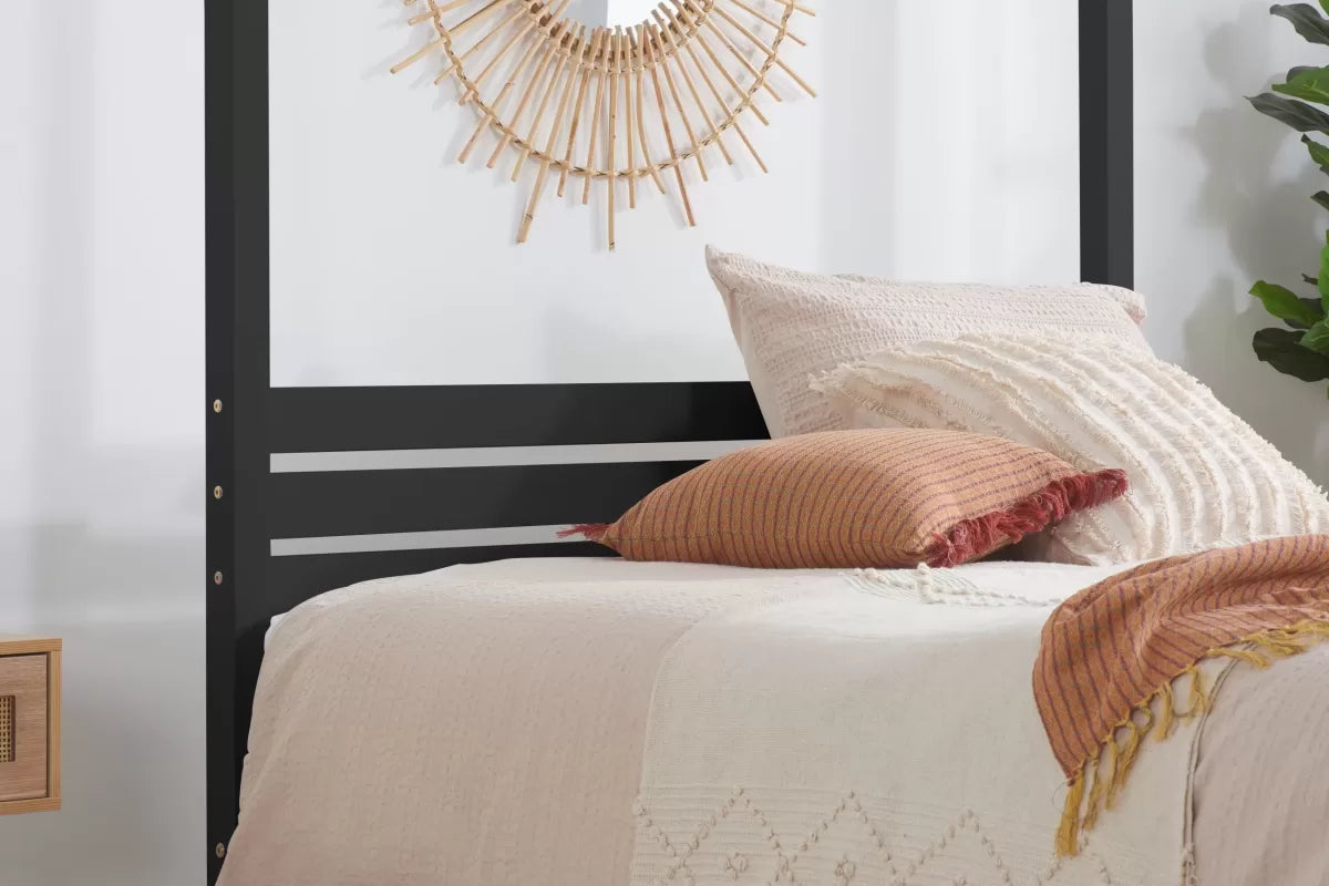 Mercia Black Four Poster Double Bed + Heaven Double Mattress