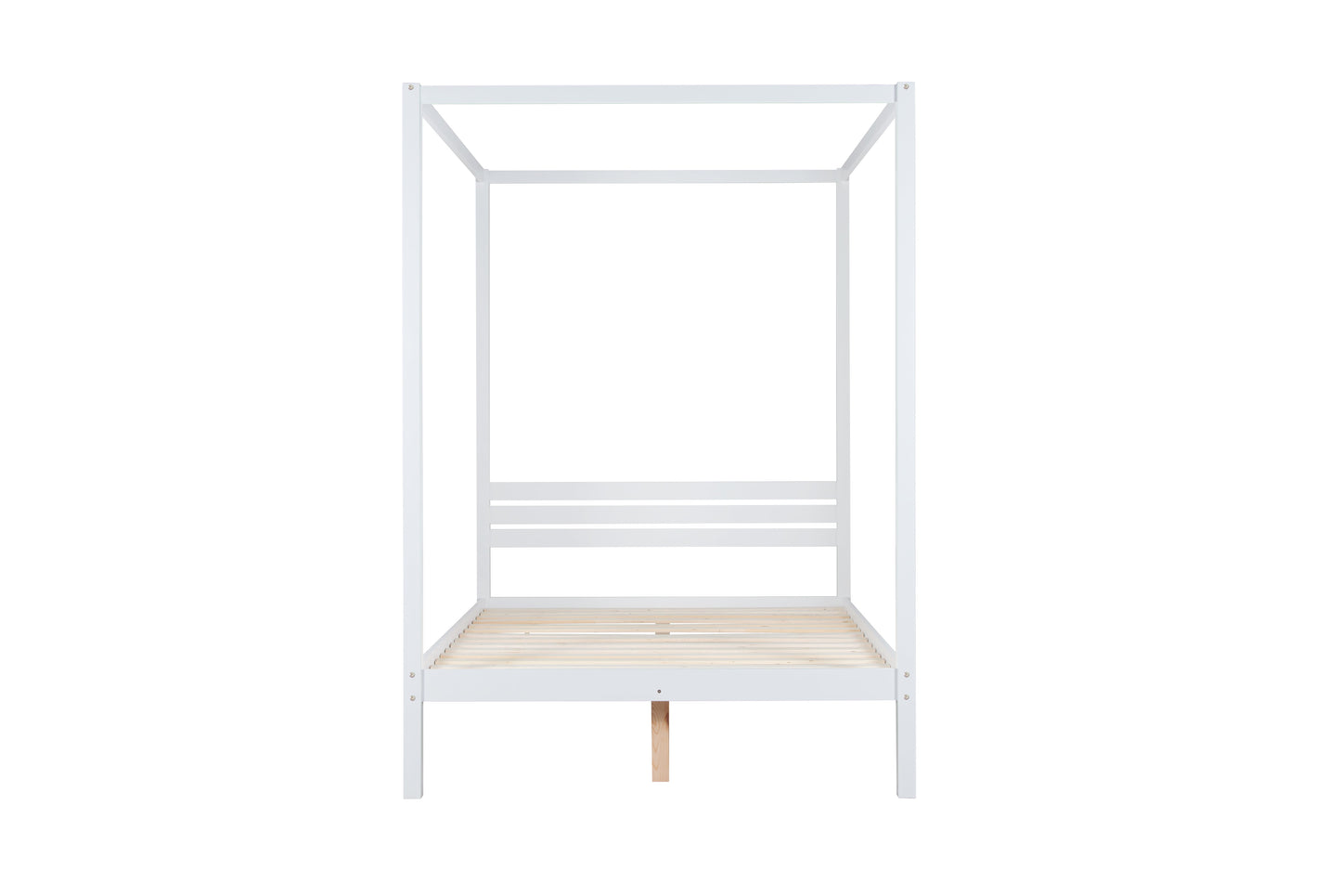 Mercia White Four Poster Double Bed + Heaven Double Mattress