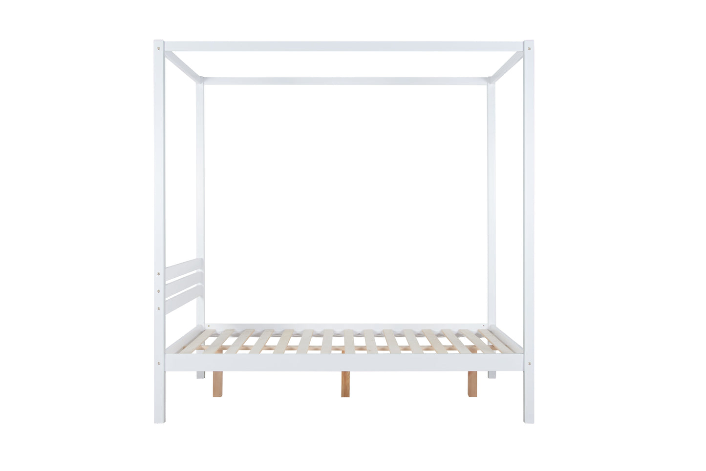 Mercia White Four Poster Double Bed + Heaven Double Mattress