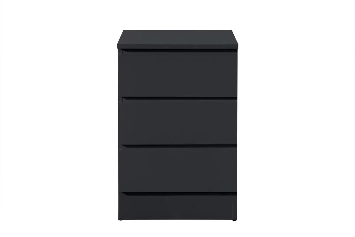 Oslo Black 3 Drawer Bedside