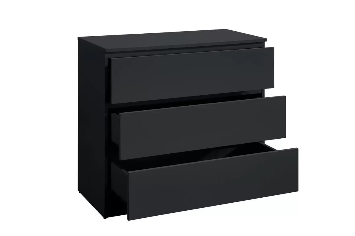 Oslo Black 3 Drawer Chest