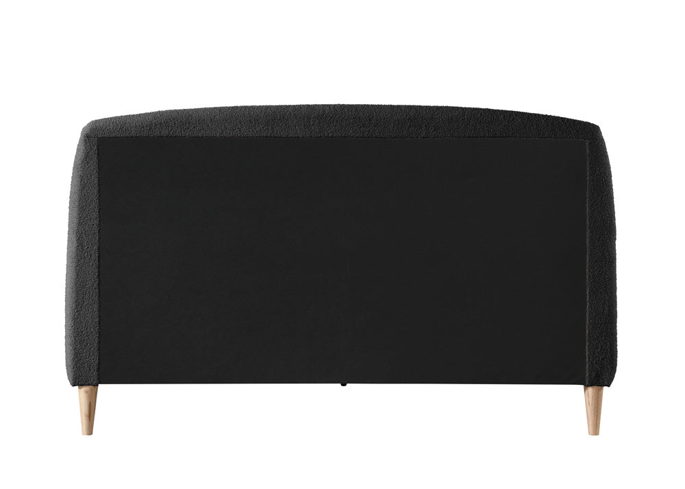 Otley Boucle Fabric Charcoal Double Bed + Heaven Double Mattress