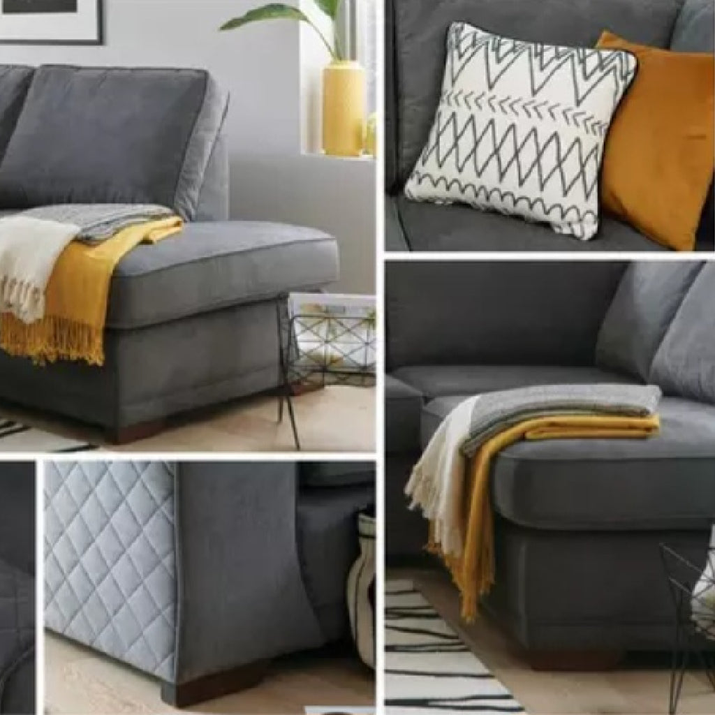 Oslo Grey Fabric Right Hand Corner Sofa