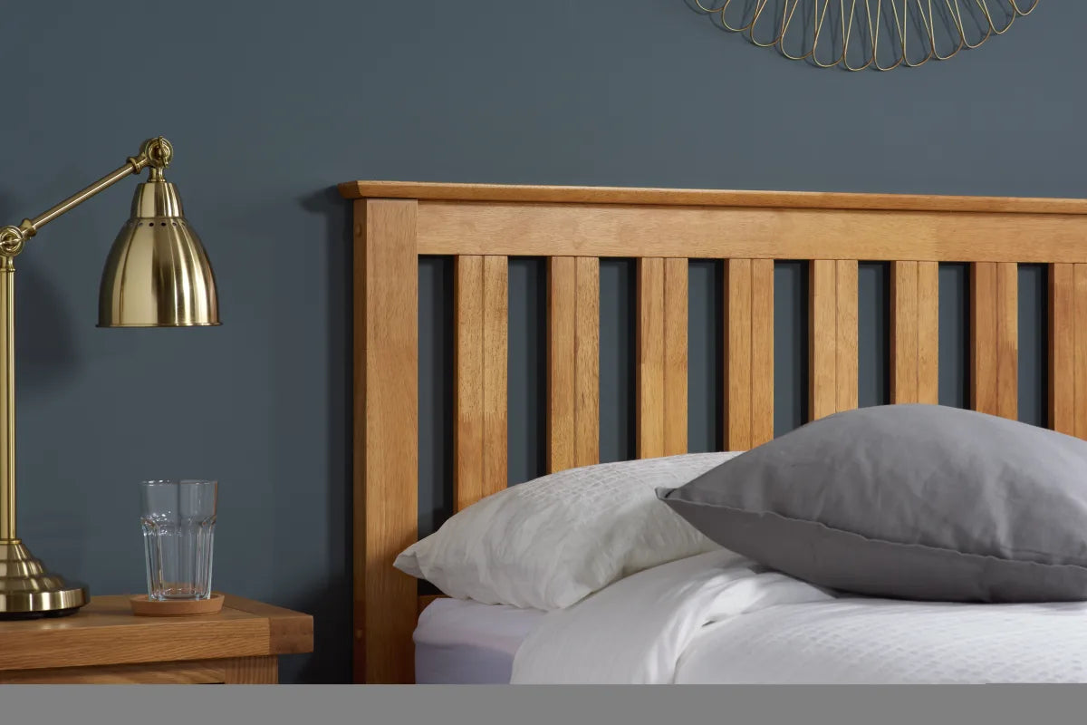 Pheonix Oak Ottoman Double Bed + Comfort Double Mattress