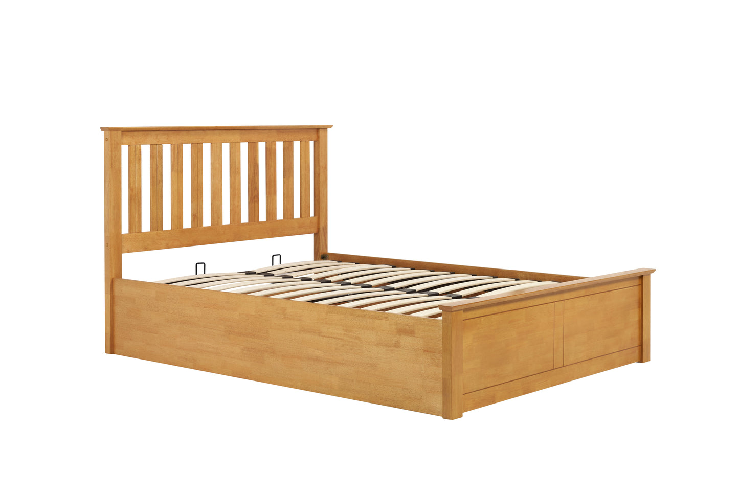 Pheonix Oak Ottoman Double Bed + Comfort Double Mattress