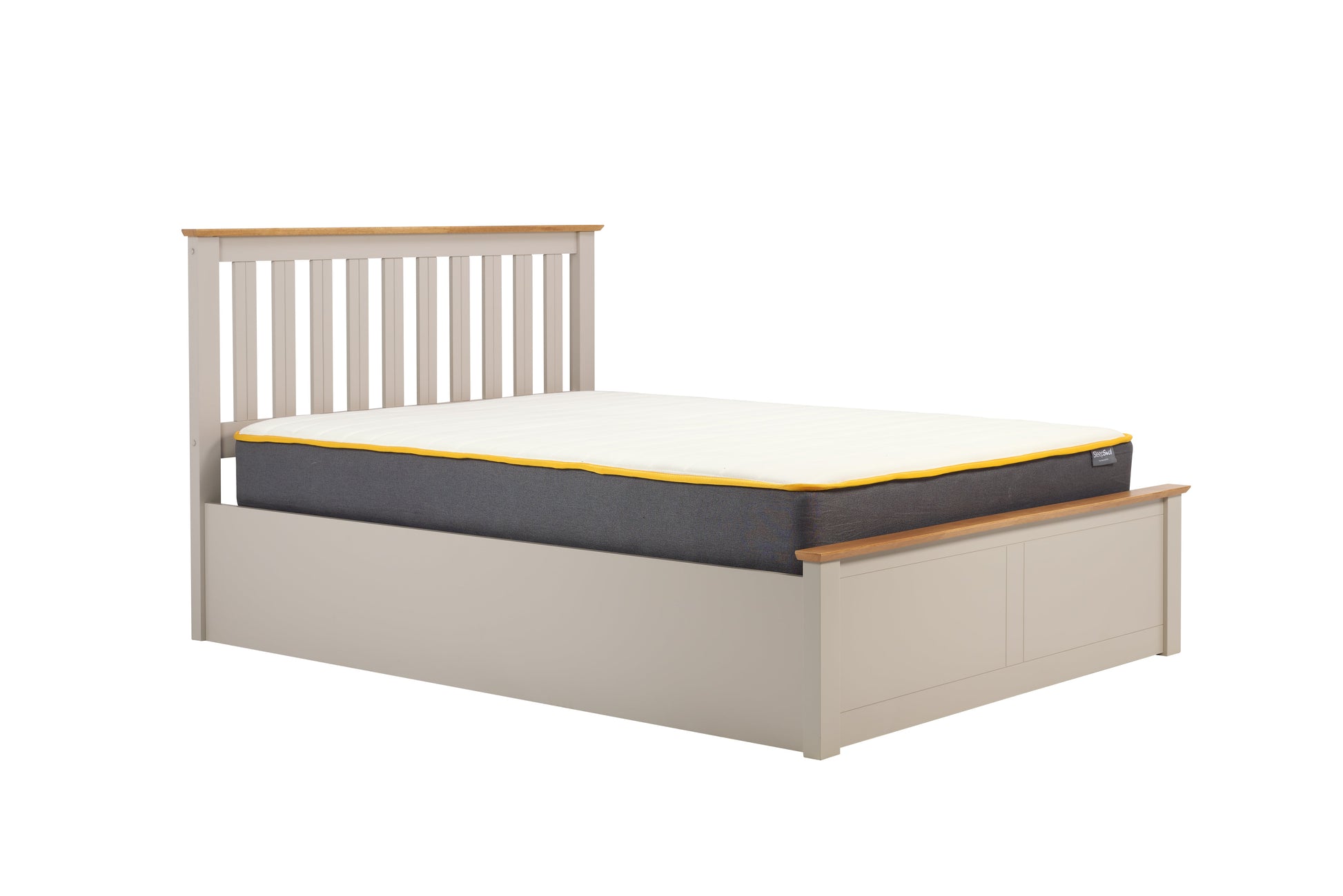 Phoenix Pearl Grey Double Ottoman Bed