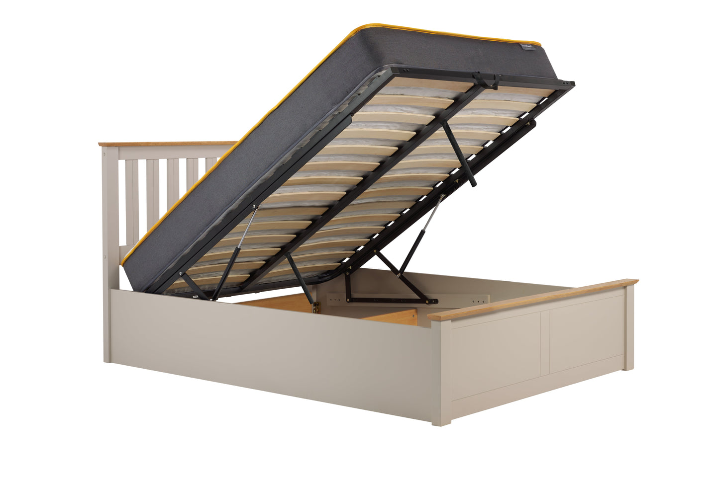 Pheonix Pearl Grey Ottoman King  Bed + Comfort King Mattress